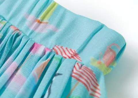 Fustă plisată pentru copii, turcoaz deschis, 116 - 4/5