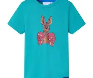 Tricou pentru copii cu mâneci scurte, verde mentă închis, 140