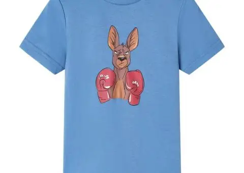 Tricou pentru copii cu mâneci scurte, albastru mediu, 140 - 1/5