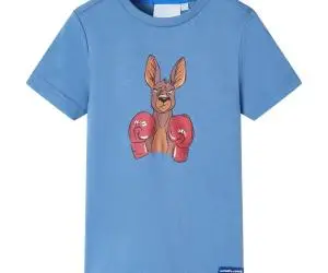 Tricou pentru copii cu mâneci scurte, albastru mediu, 140
