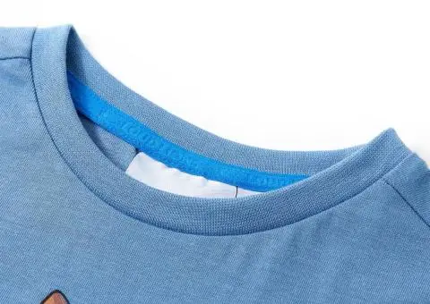 Tricou pentru copii cu mâneci scurte, albastru mediu, 140 - 3/5