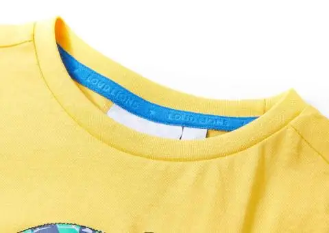 Tricou pentru copii cu mâneci scurte, ocru deschis, 140 - 3/5