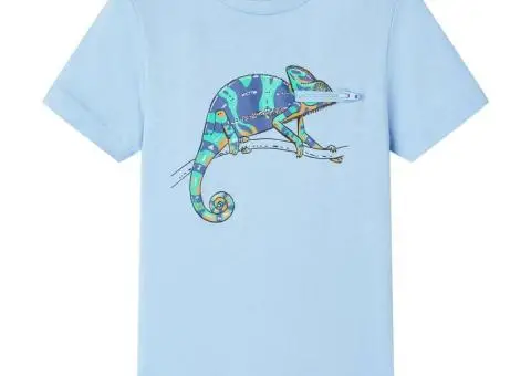 Tricou pentru copii cu mâneci scurte, albastru deschis, 140 - 1/5