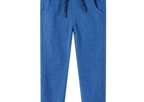 Pantaloni de trening pentru copii, albastru închis, 140 - 1/5