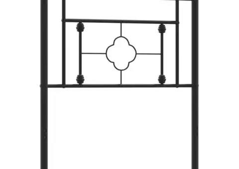 Tăblie de pat metalică, negru, 80 cm - 5/5
