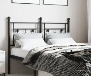 vidaXL Tăblie de pat metalică, negru, 120 cm