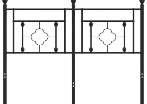 Tăblie de pat metalică, negru, 120 cm - 3/5