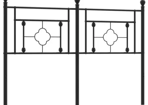 Tăblie de pat metalică, negru, 140 cm - 2/5