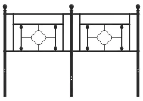 Tăblie de pat metalică, negru, 140 cm - 3/5