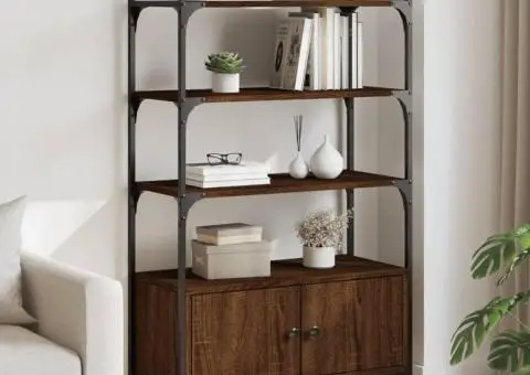 Bibliotecă 3 niveluri stejar maro 70x30x109,5 cm lemn prelucrat - 1/5