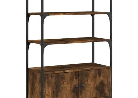 Bibliotecă 3 niveluri, stejar fumuriu, 70x30x109,5 cm, lemn - 2/5