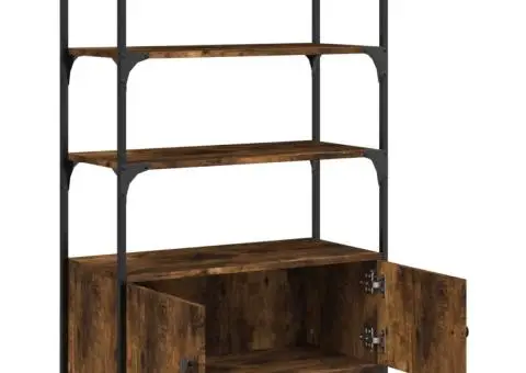 Bibliotecă 3 niveluri, stejar fumuriu, 70x30x109,5 cm, lemn - 5/5