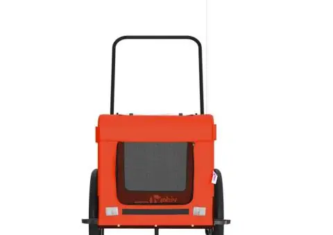 Remorcă bicicletă animale companie portocaliu/negru oxford/fier - 5/5