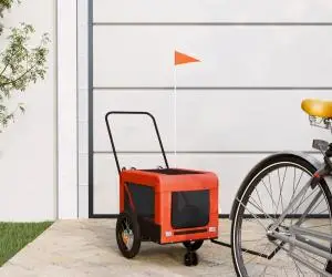 vidaXL Remorcă bicicletă animale companie portocaliu/negru oxford/fier