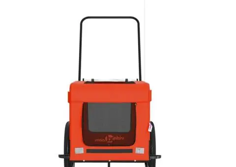 Remorcă bicicletă animale companie portocaliu/negru oxford/fier - 5/5