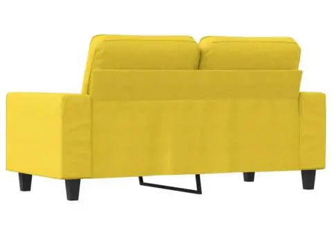Canapea cu 2 locuri, galben deschis, 120 cm, material textil - 5/5