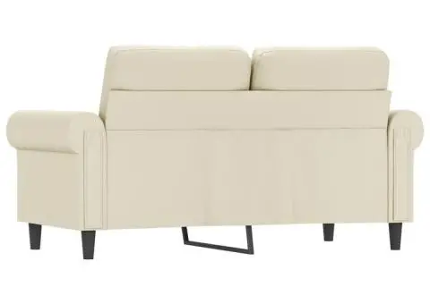Canapea cu 2 locuri, crem, 120 cm, piele ecologică - 5/5