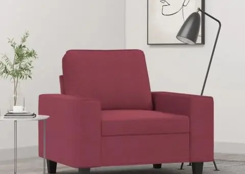 Fotoliu canapea, roșu vin, 60 cm, material textil - 1/5