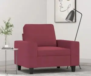 vidaXL Fotoliu canapea, roșu vin, 60 cm, material textil