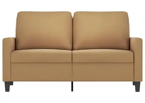 Canapea cu 2 locuri, maro, 120 cm, catifea - 3/5