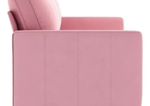 Canapea cu 3 locuri, roz, 180 cm, catifea - 4/5