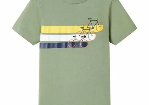 Tricou pentru copii cu mâneci scurte, kaki deschis, 128 - 1/5