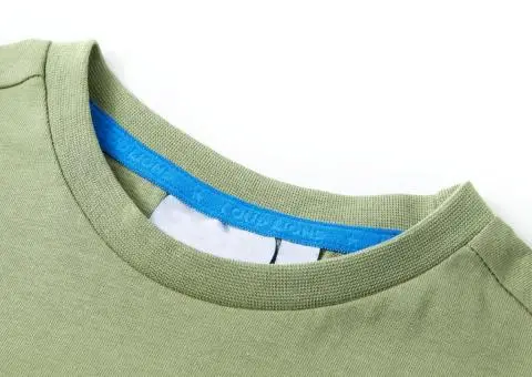 Tricou pentru copii cu mâneci scurte, kaki deschis, 128 - 3/5