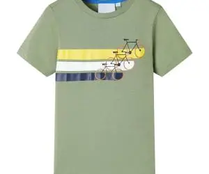 Tricou pentru copii cu mâneci scurte, kaki deschis, 104