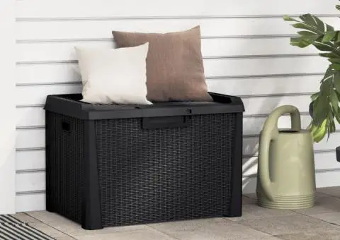 Cutie de depozitare pentru grădină, antracit, 125 L, PP - 1/5