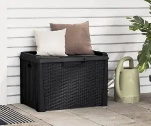 vidaXL Cutie de depozitare pentru grădină, antracit, 125 L, PP