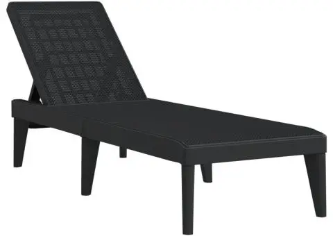 Șezlong, antracit, 186x60x29 cm, PP - 2/5