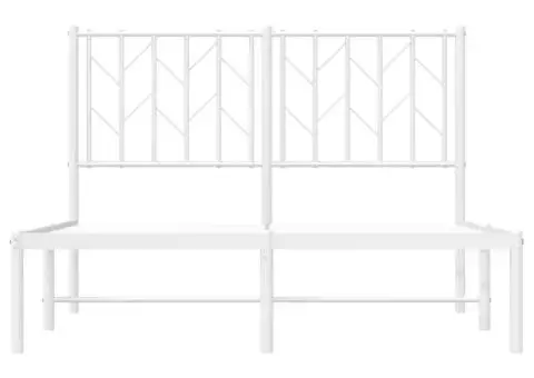 Cadru de pat metalic cu tăblie, alb, 120x190 cm - 5/5