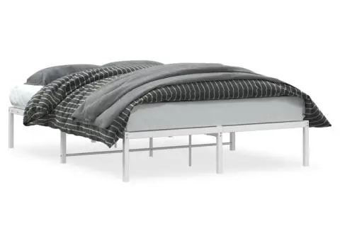 Cadru pat metalic, alb, 140x190 cm - 2/5