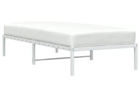 Cadru pat metalic, alb, 90x190 cm - 3/5