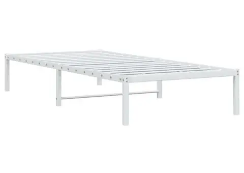 Cadru pat metalic, alb, 90x190 cm - 4/5