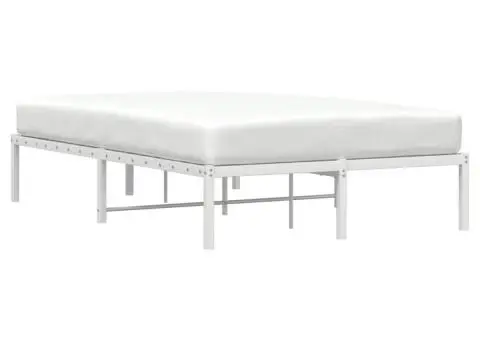 Cadru pat metalic, alb, 120x200 cm - 3/5