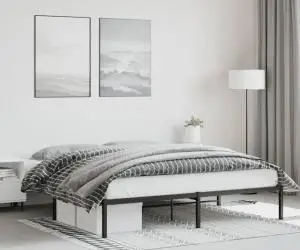 vidaXL Cadru pat metalic, negru, 180x200 cm