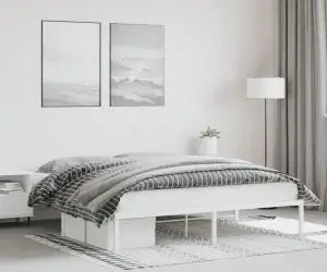 vidaXL Cadru pat metalic, alb, 183x213 cm