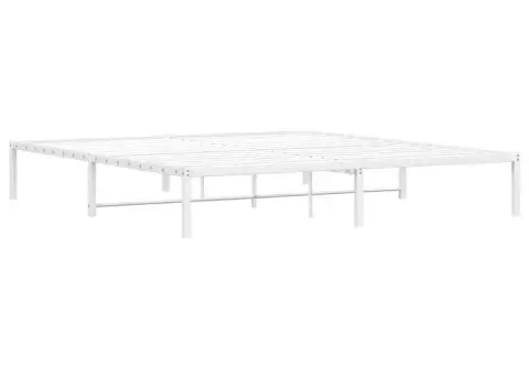 Cadru pat metalic, alb, 183x213 cm - 4/5