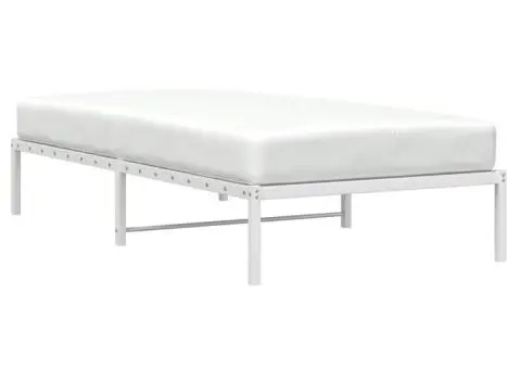 Cadru pat metalic, alb, 100x190 cm - 3/5