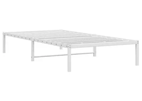 Cadru pat metalic, alb, 100x190 cm - 4/5