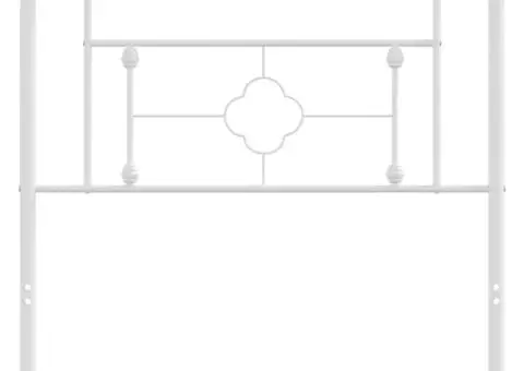 Tăblie de pat metalică, alb, 100 cm - 3/5