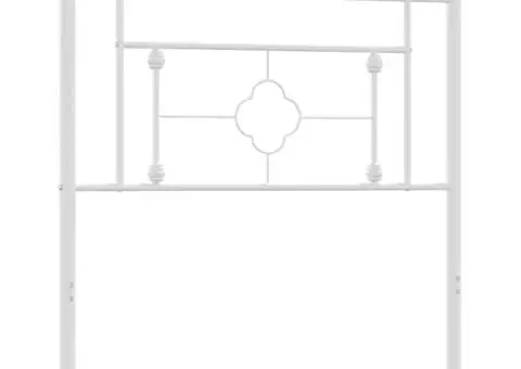 Tăblie de pat metalică, alb, 100 cm - 5/5