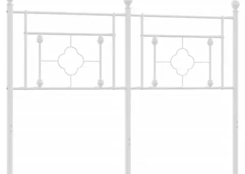 Tăblie de pat metalică, alb, 135 cm - 2/5