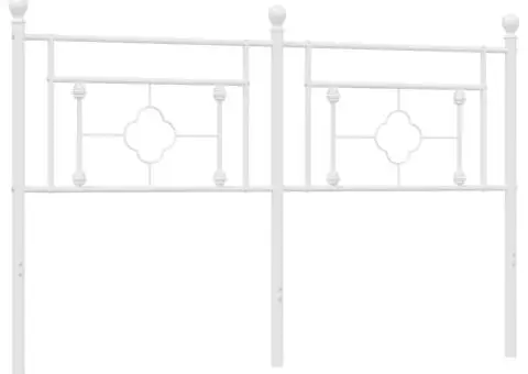 Tăblie de pat metalică, alb, 150 cm - 5/5