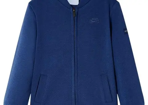 Hanorac pentru copii cu fermoar, bleumarin, 104 - 1/5