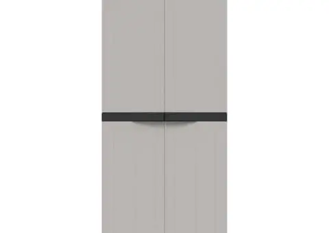 Dulap depozitare de exterior, gri și negru, 65x37x165 cm, PP - 5/5