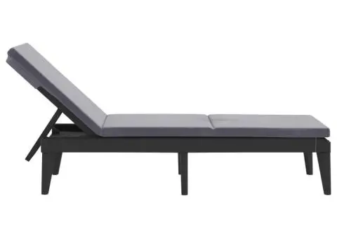 Șezlong cu pernă, antracit, 186x60x29 cm, PP - 5/5