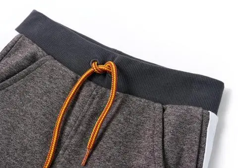 Pantaloni de trening pentru copii, gri închis melanj, 104 - 3/5