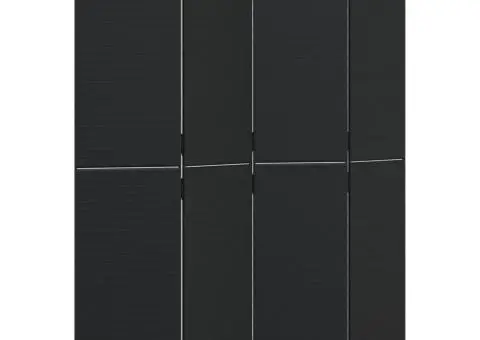 Separator de cameră cu 4 panouri, negru, poliratan - 2/5